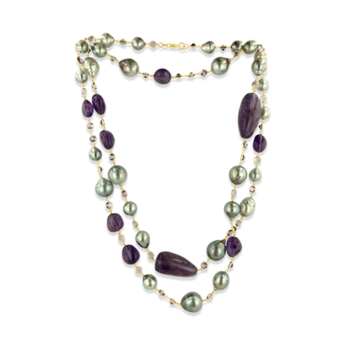 Tahitian Pearl & Amethyst Necklace
