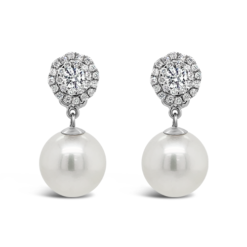 South Sea Pearl & Diamond Earrings