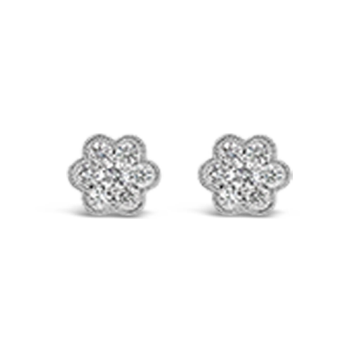 Diamond Flower Earrings