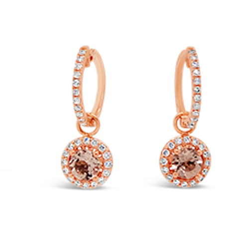Morganite & Diamond Earrings
