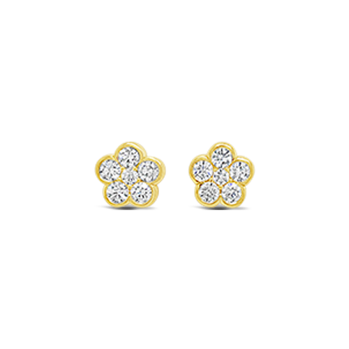 Diamond Flower Earrings