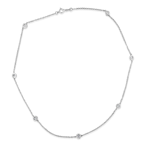 Bezel Set Diamonds by the Yard Necklace