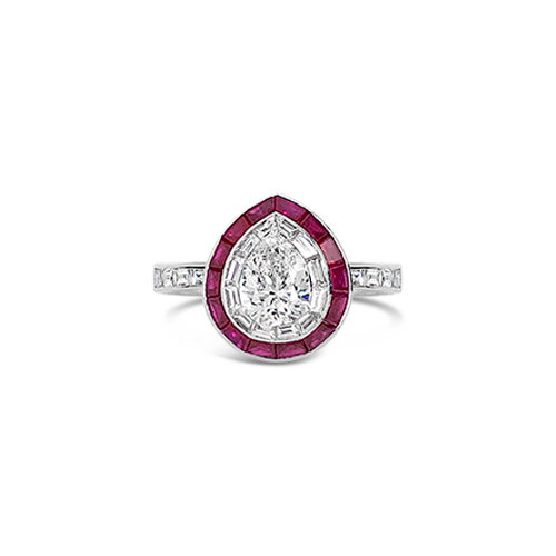 Ruby & Diamond Pear Shaped Ring