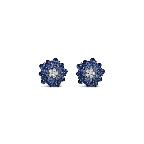 Sapphire and diamond clearance flower earrings