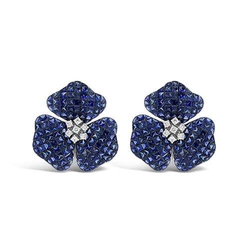 Sapphire outlet flower earrings
