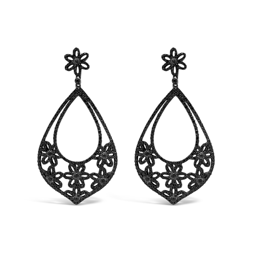 Black Spinel Dangle Earrings