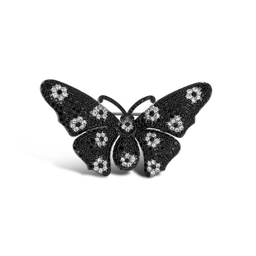 Black Spinel Butterfly Pin
