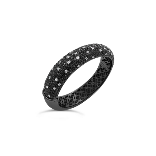 Black Spinel Bangle Bracelet