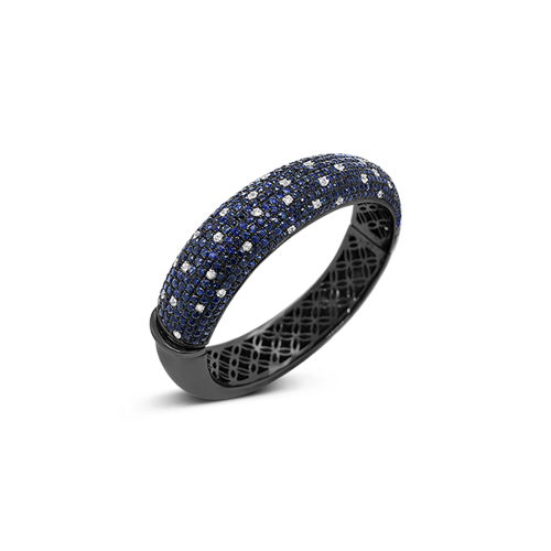 Blue & White Sapphire Bangle Bracelet