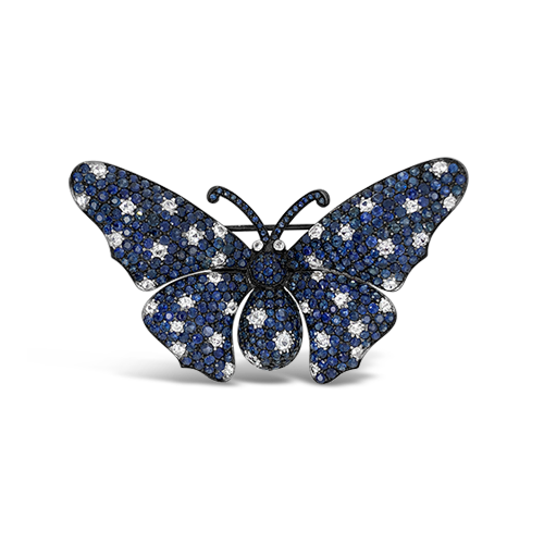 Sapphire Butterfly Pin