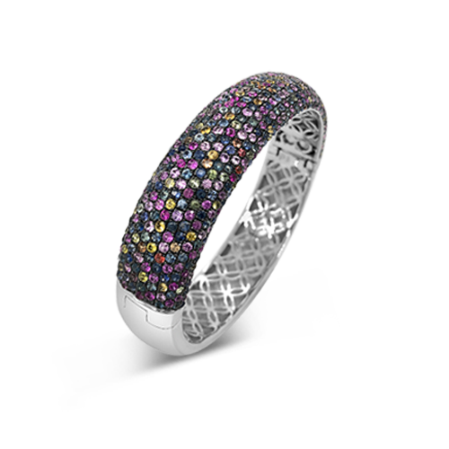 Multi-color Sapphire Bangle Bracelet