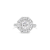 Octagon Design Diamond Engagement Ring