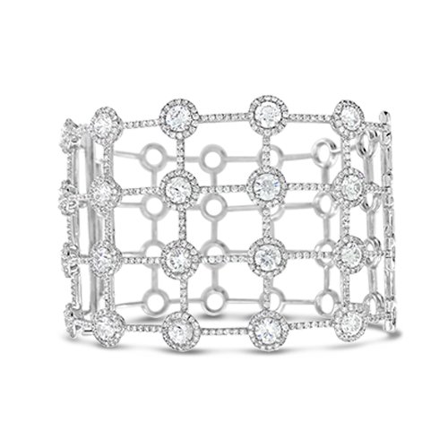 Diamond Lattice Bangle Bracelet