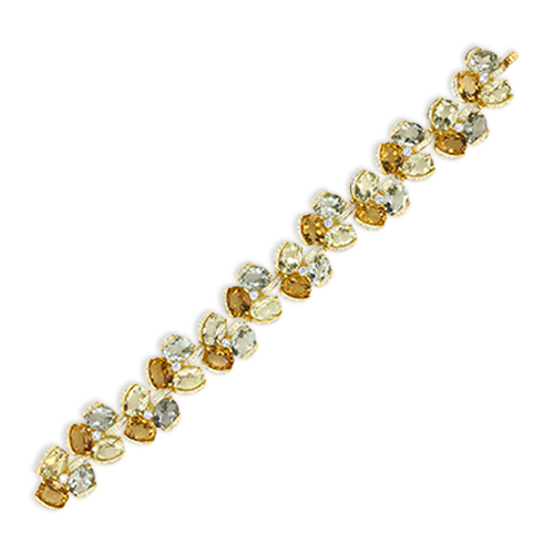 Citrine, Lemon Quartz & Prasiolite Bracelet