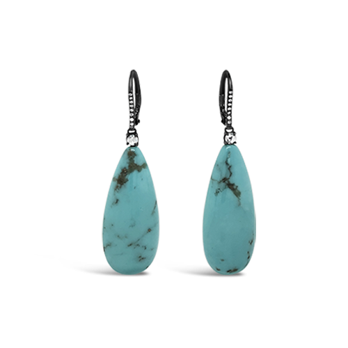Turquoise & Diamond Earrings