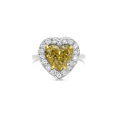 Heart Shaped Yellow Diamond Ring