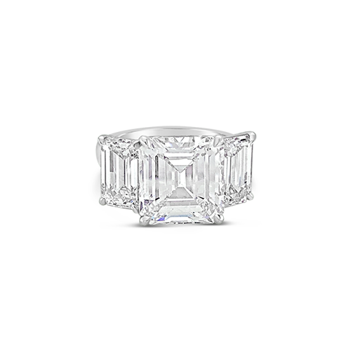 Emerald cut Three Stone Diamond Ring