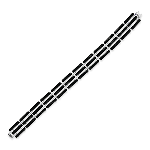 Onyx & Diamond Link Bracelet