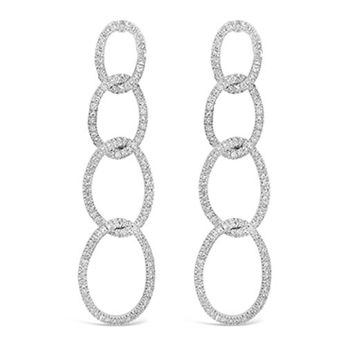 Diamond Dangle Open Link Earrings