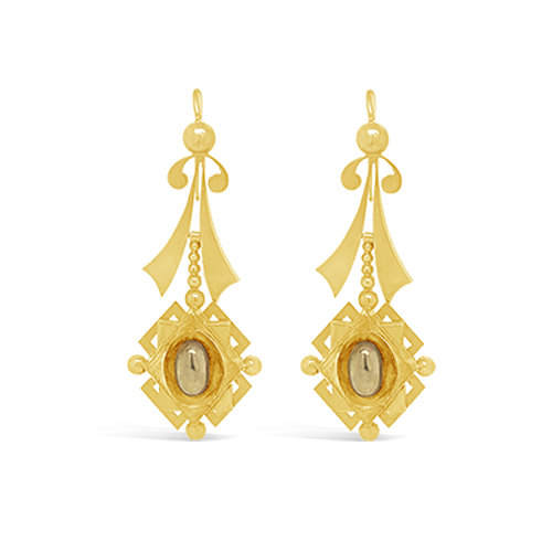 Yellow Gold Antique Dangle Earrings