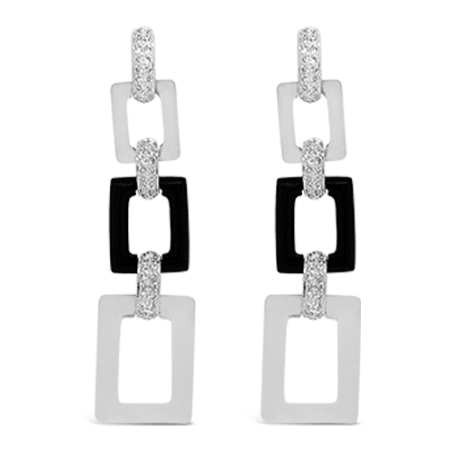 Crystal, Onyx & Diamond Earrings