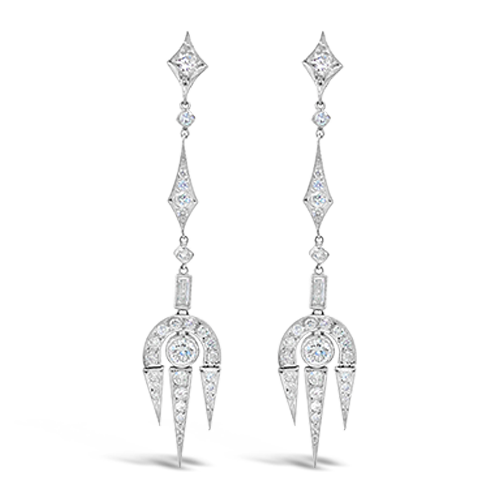 Diamond Dangle Estate Earrings