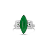 Natural Jade & Diamond Estate Ring