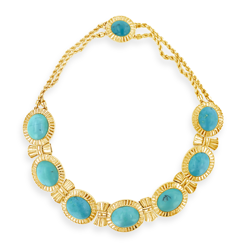 Turquoise & Gold Estate Necklace