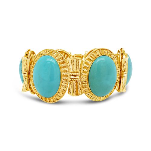 Turquoise & Gold Estate Bracelet