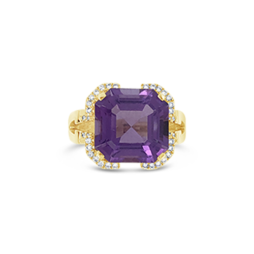 Amethyst & Diamond Ring