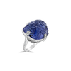 Carved Tanzanite & Diamond Ring