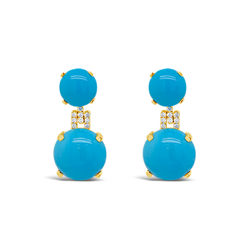 Turquoise & Diamond Earrings