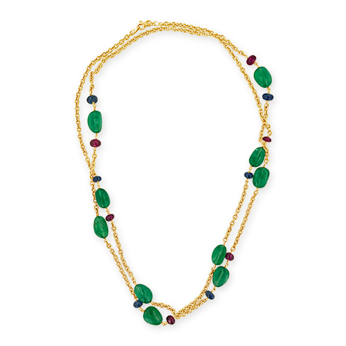 Emerald, Ruby & Sapphire Necklace