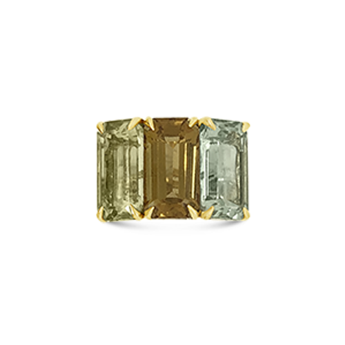 Three Stone Gemstone Ring