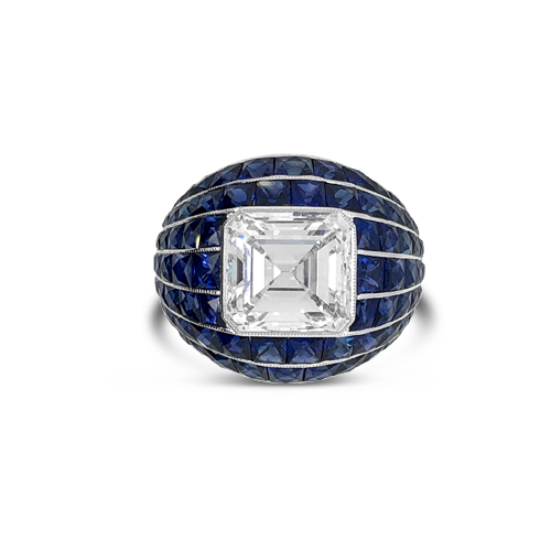 Diamond & Sapphire Dome Ring