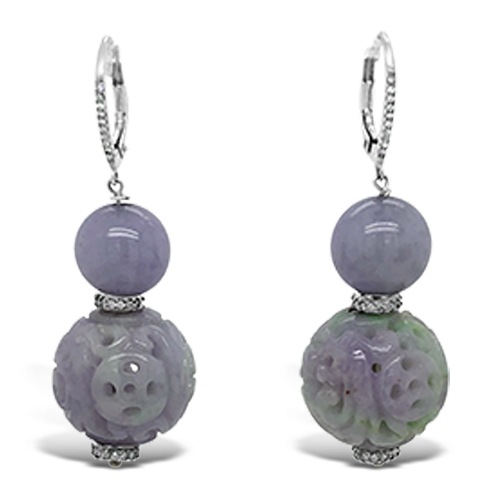 Lavender Jade Dangle Earrings