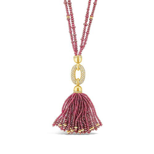 Ruby & Diamond Tassel Necklace