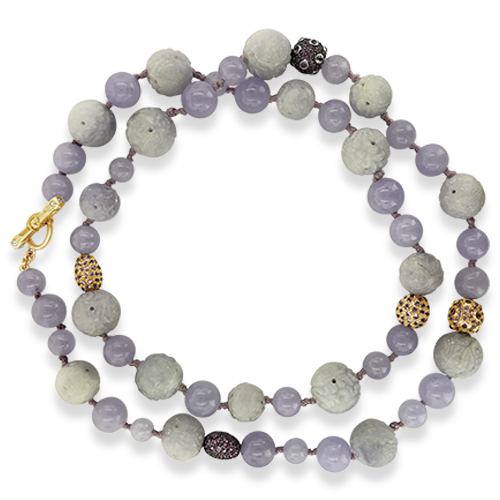 Lavender Jade Bead Necklace