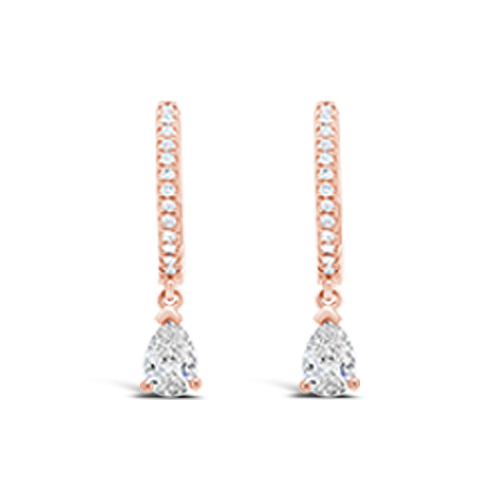 Diamond Dangle Earrings in Rose Gold