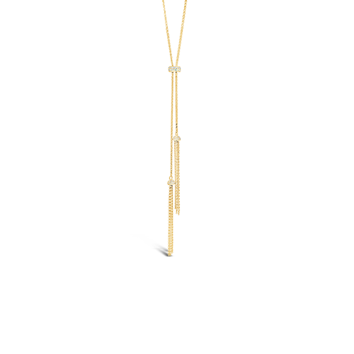 Gold & Diamond Bolo Style Necklace