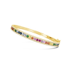 Multi-color Sapphire & Diamond Bangle Bracelet