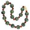 Abalone & Coral Ball Necklace & Earring Set