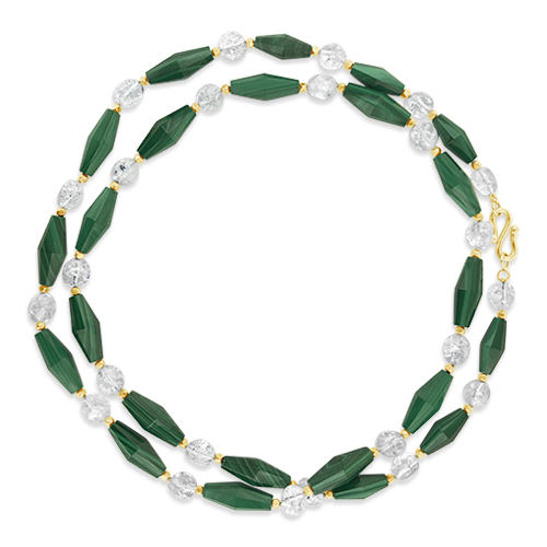 Malachite & Cracked Crystal Necklace