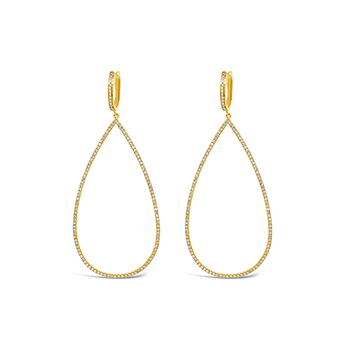 Pear Shaped Dangle Diamond Earrings