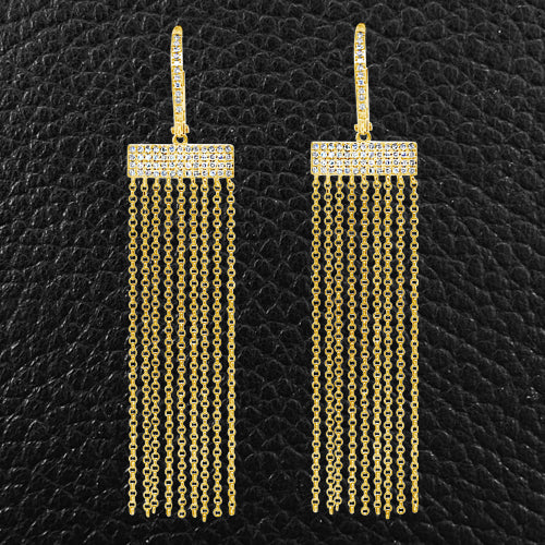 Gold & Diamond Fringe Earrings