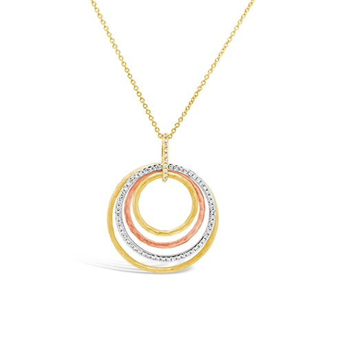 Tri-color Gold & Diamond Pendant
