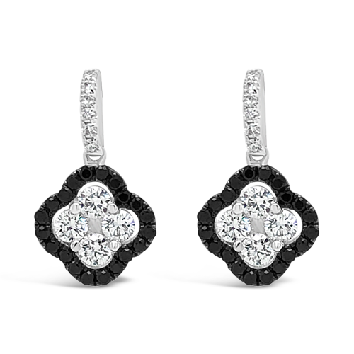 Black & White Diamond Dangle Earrings