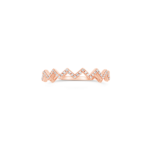 Rose Gold & Diamond Chevron Style Ring