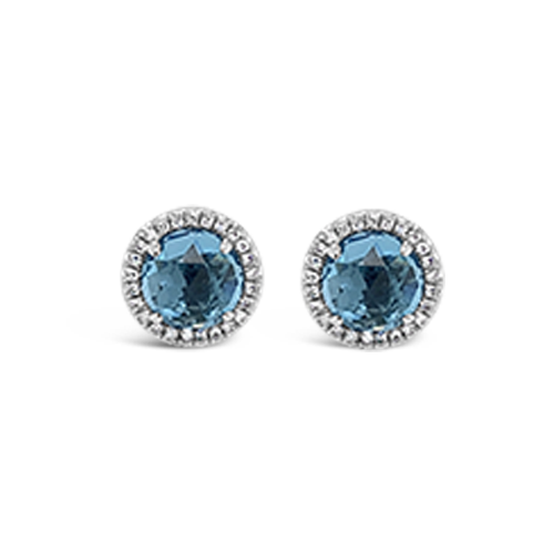 Blue Topaz & Diamond Earrings