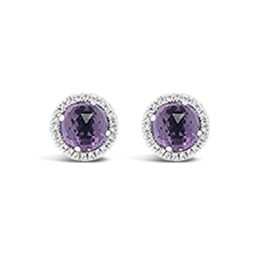 Amethyst & Diamond Earrings